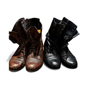 Steve Madden Brown and Black Lace Up Boots